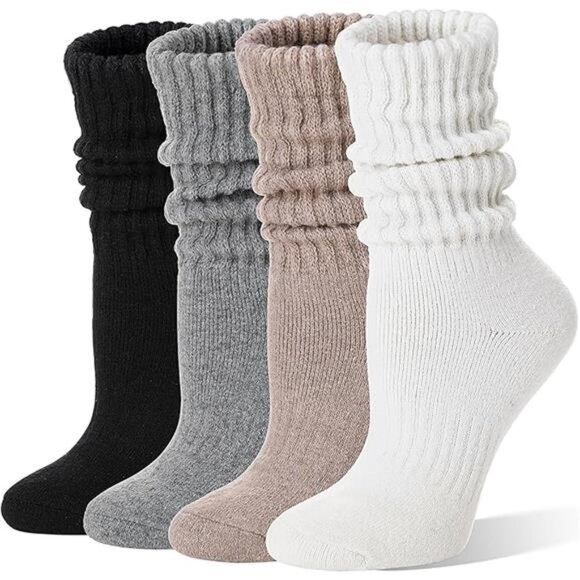 5 to 10 Women Slouch Boot Socks Thermal Warm Winter Thick Scrunch Cozy - Picture 6 of 6
